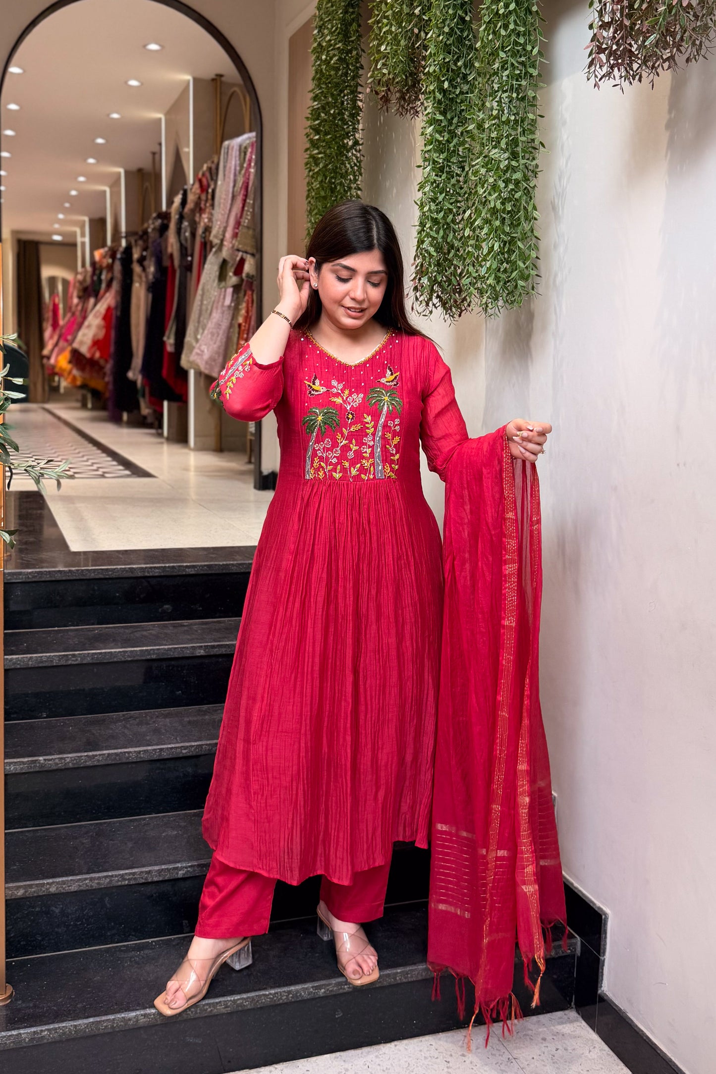 Devina Thread Embroidered Suit Set