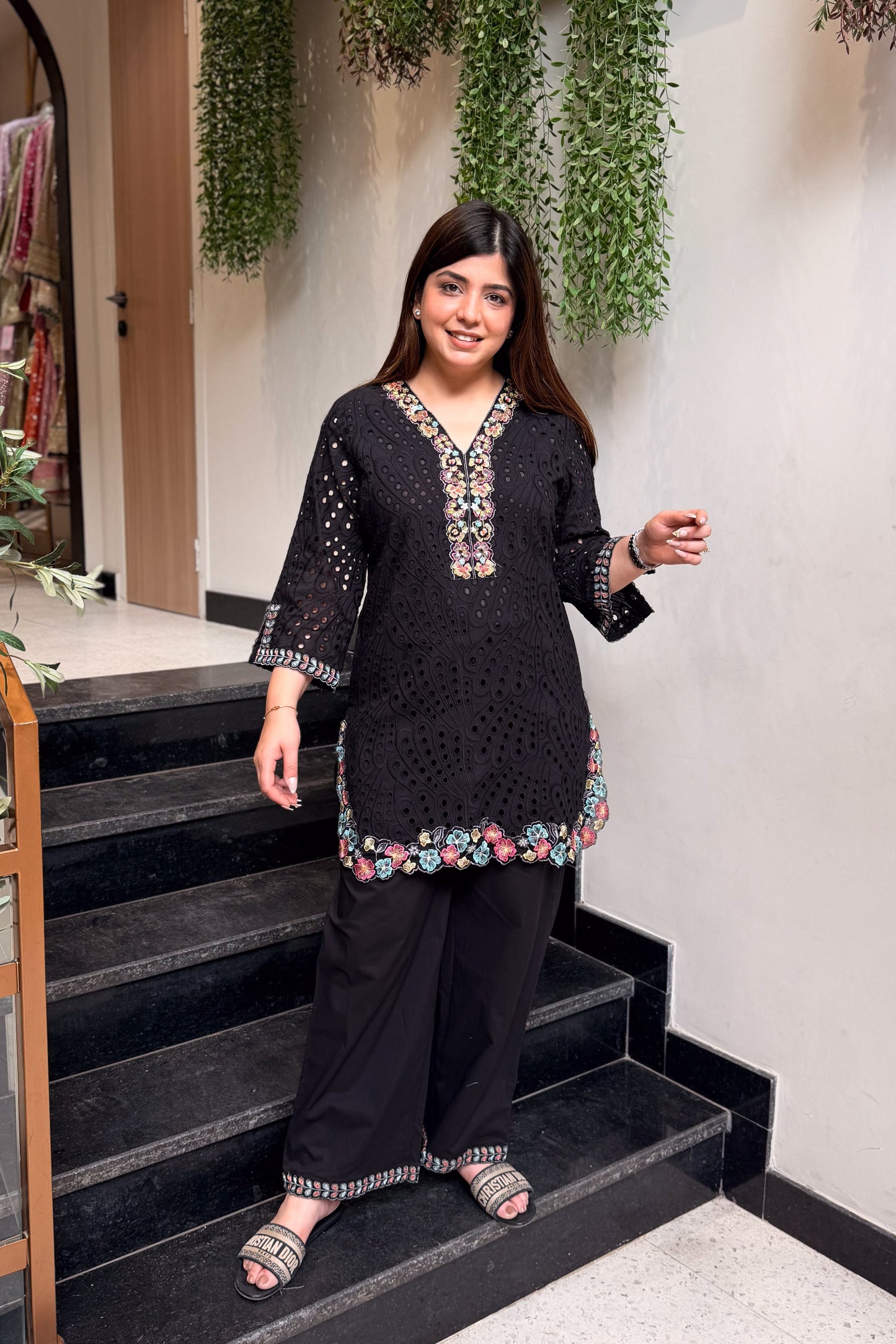 Zohal Schiffli Embroidered Co ord Set