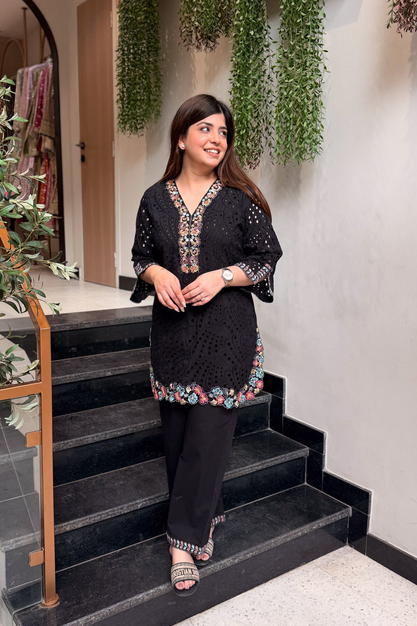 Zohal Schiffli Embroidered Co ord Set