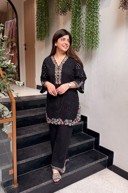 Zohal Schiffli Embroidered Co ord Set