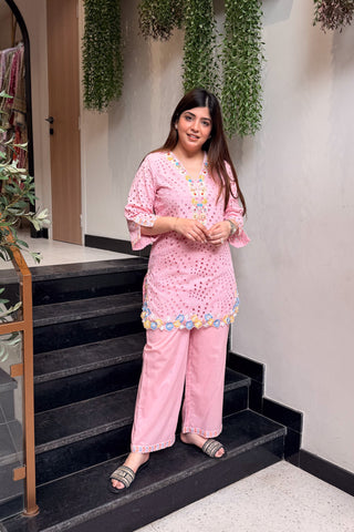 Zohal Schiffli Embroidered Co ord Set