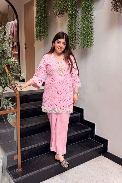 Zohal Schiffli Embroidered Co ord Set
