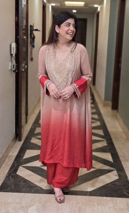 Samreen Embroidered Ombre Co ord Set
