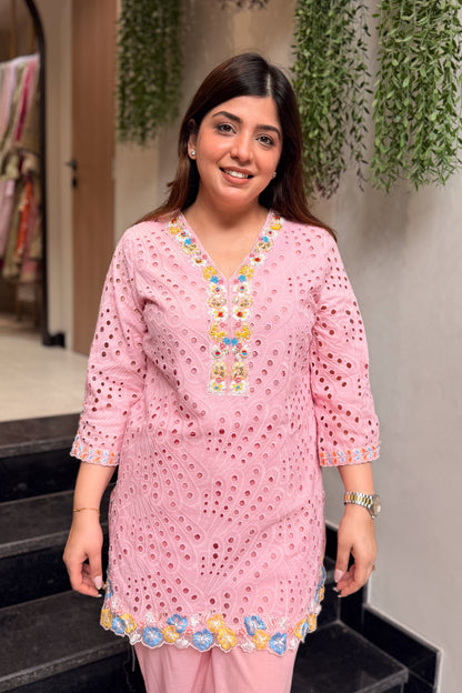 Zohal Schiffli Embroidered Co ord Set