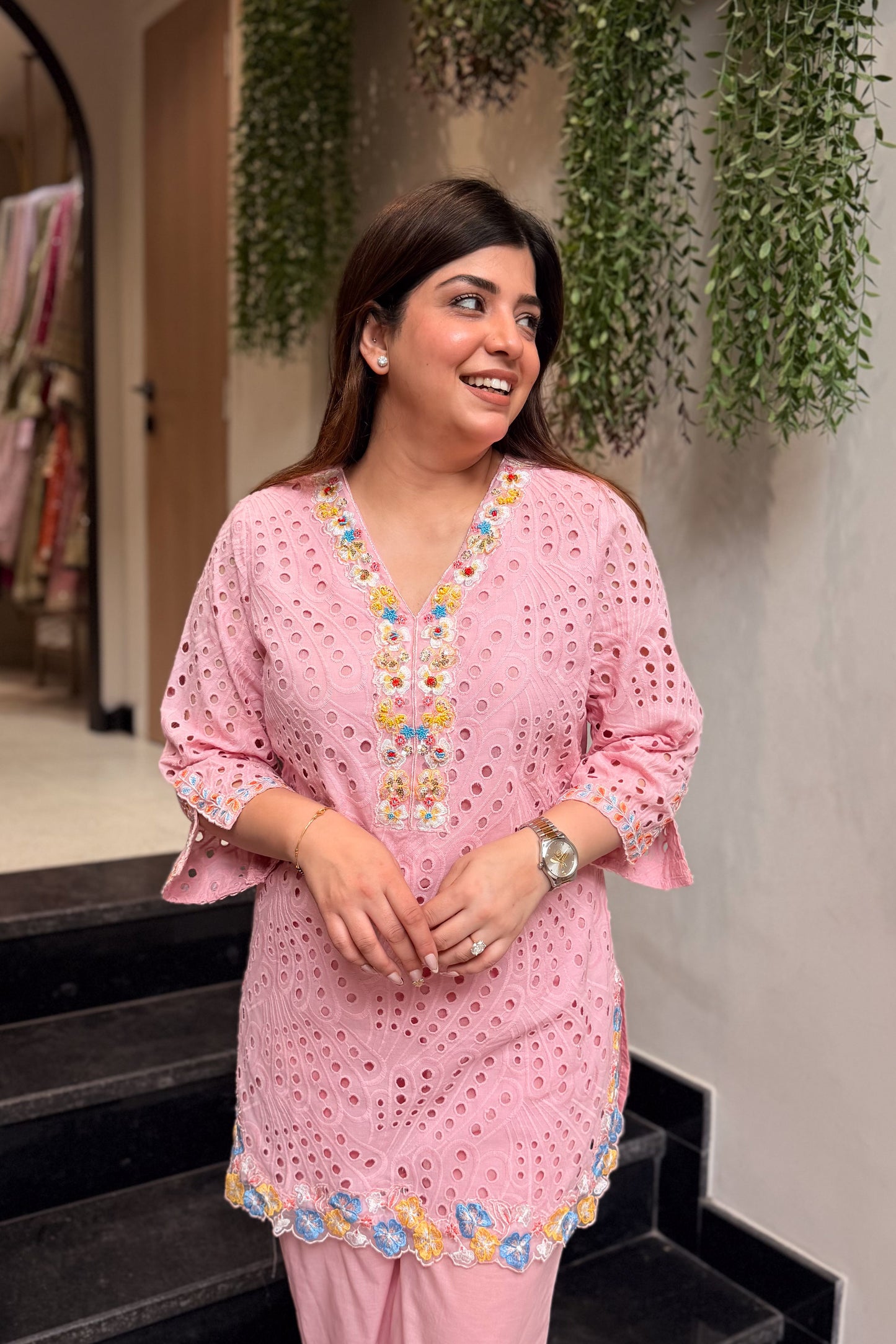 Zohal Schiffli Embroidered Co ord Set