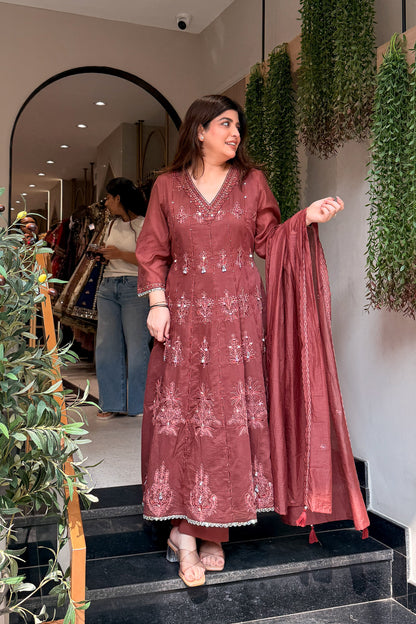 Brishti Embroidered Anarkali Suit Set