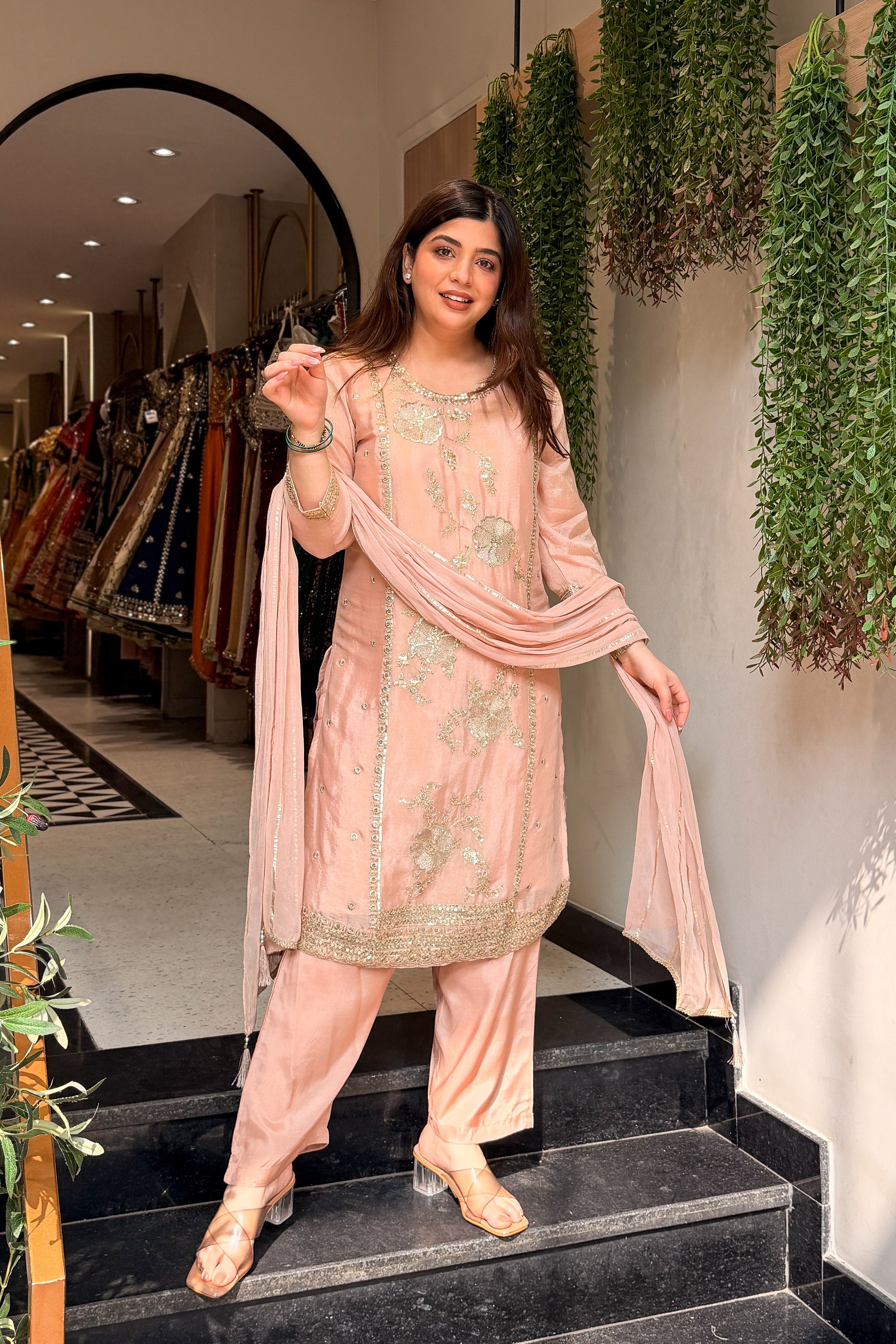 Aavisha Sequin Embroidered Suit Set