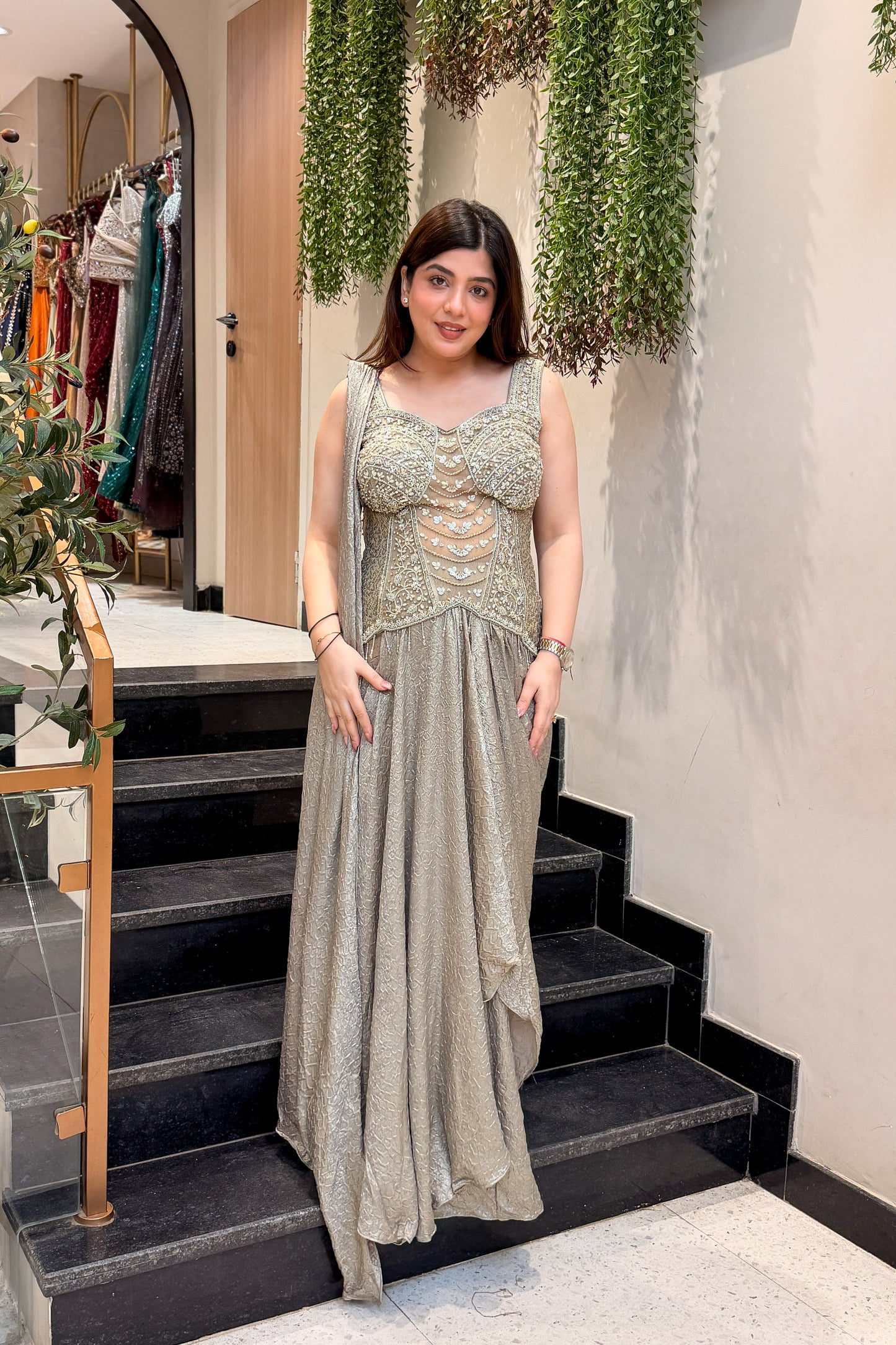 Evara Hand Embroidered Drape Saree