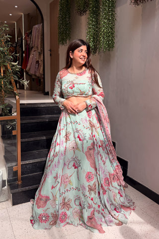 Aarshiya Floral Embroidered Lehenga