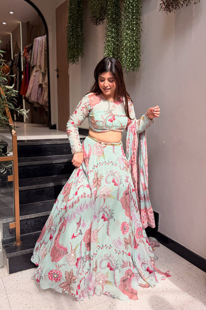 Aarshiya Floral Embroidered Lehenga