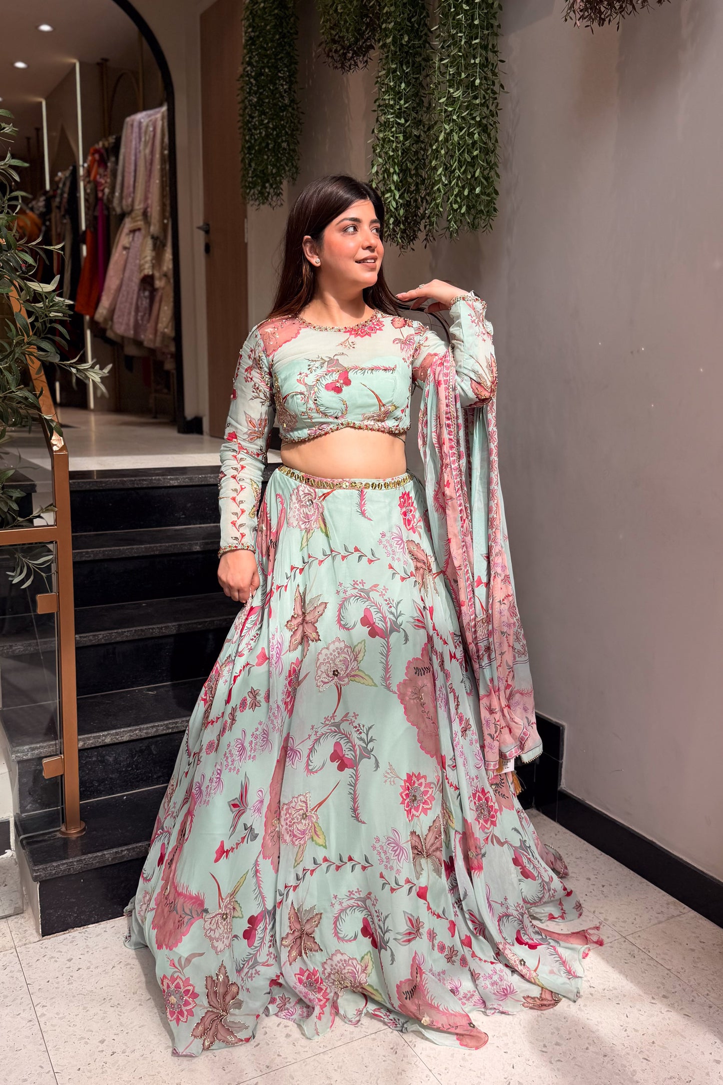 Aarshiya Floral Embroidered Lehenga