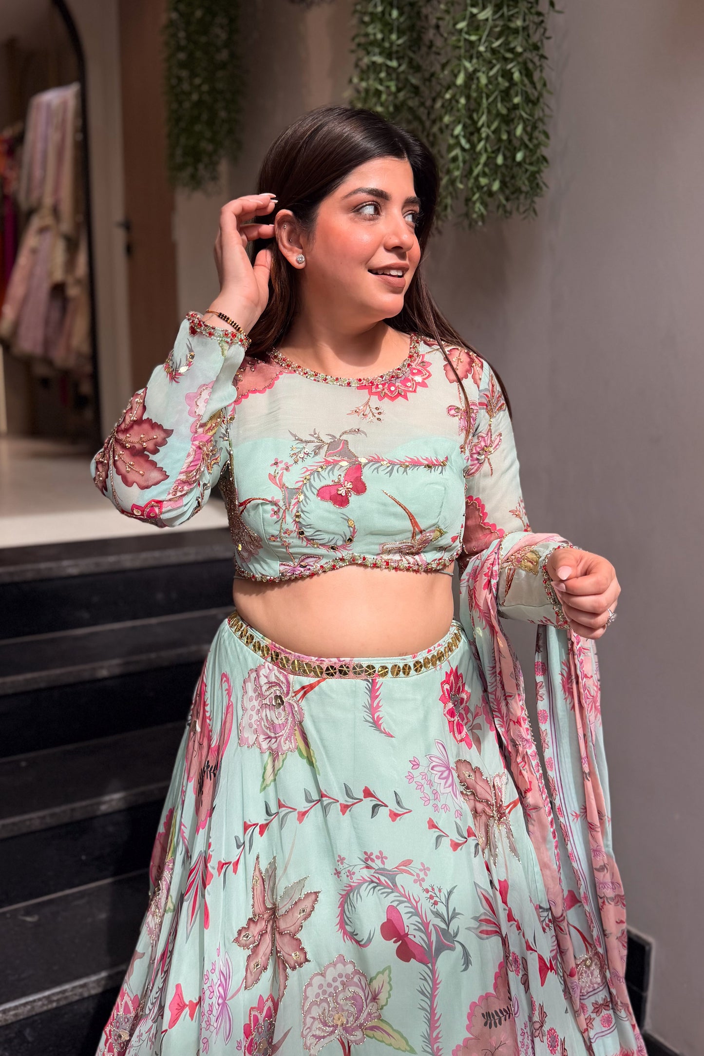 Aarshiya Floral Embroidered Lehenga