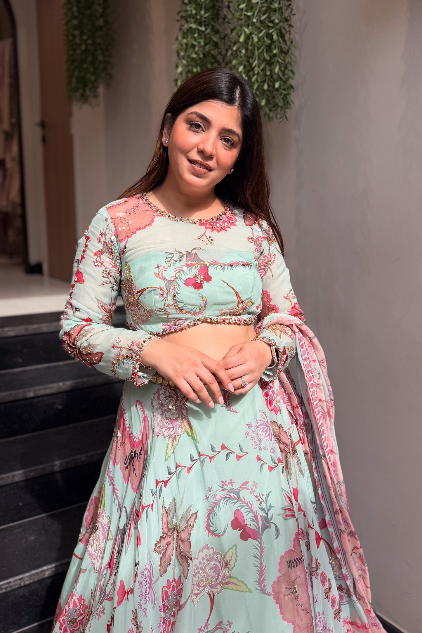 Aarshiya Floral Embroidered Lehenga