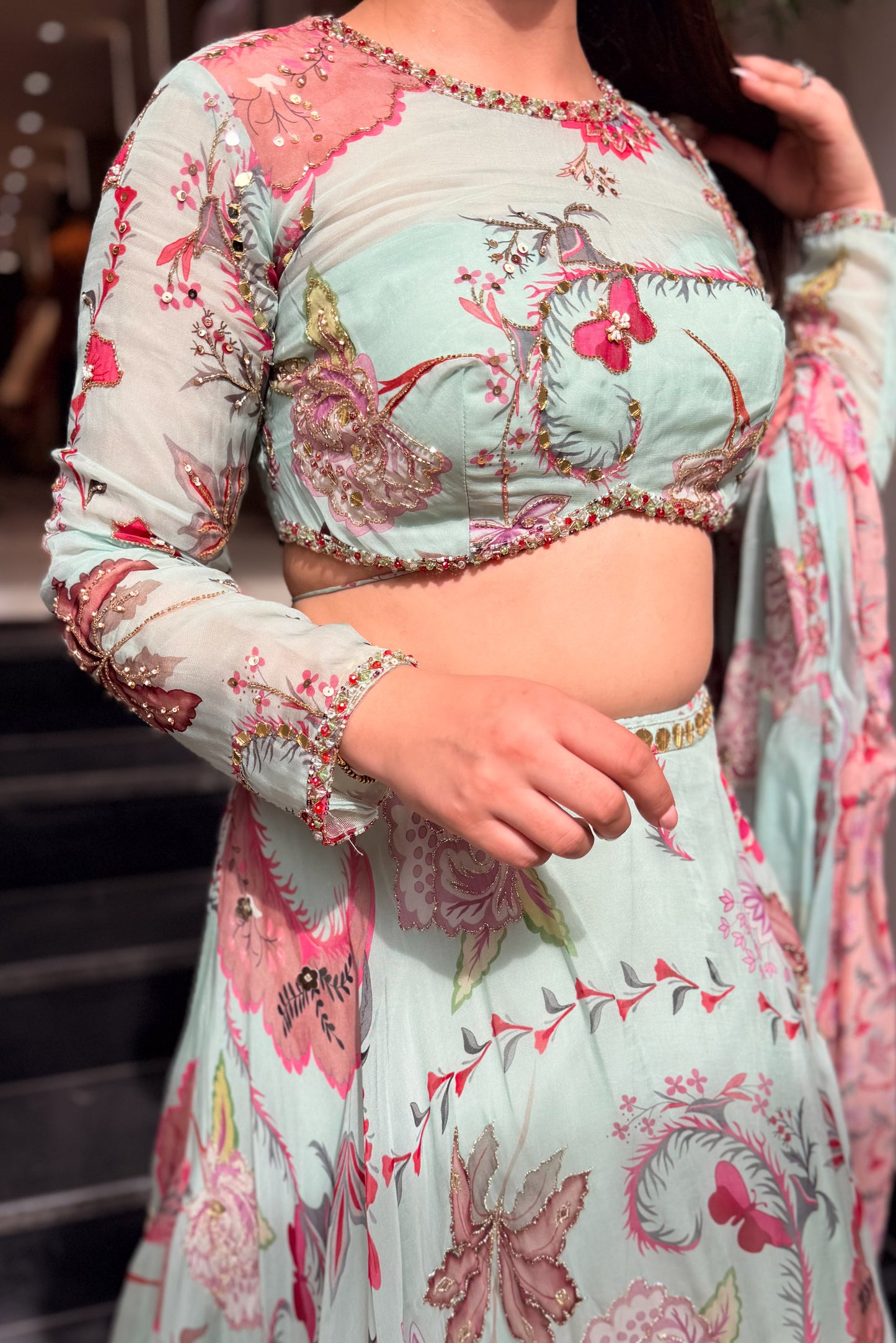 Aarshiya Floral Embroidered Lehenga