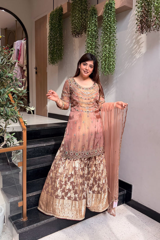 Shukar Hand Embroidered Garara Set