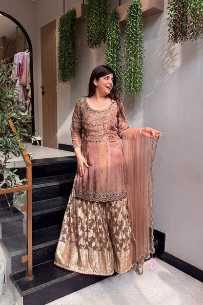 Shukar Hand Embroidered Garara Set