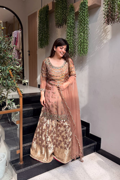 Shukar Hand Embroidered Garara Set