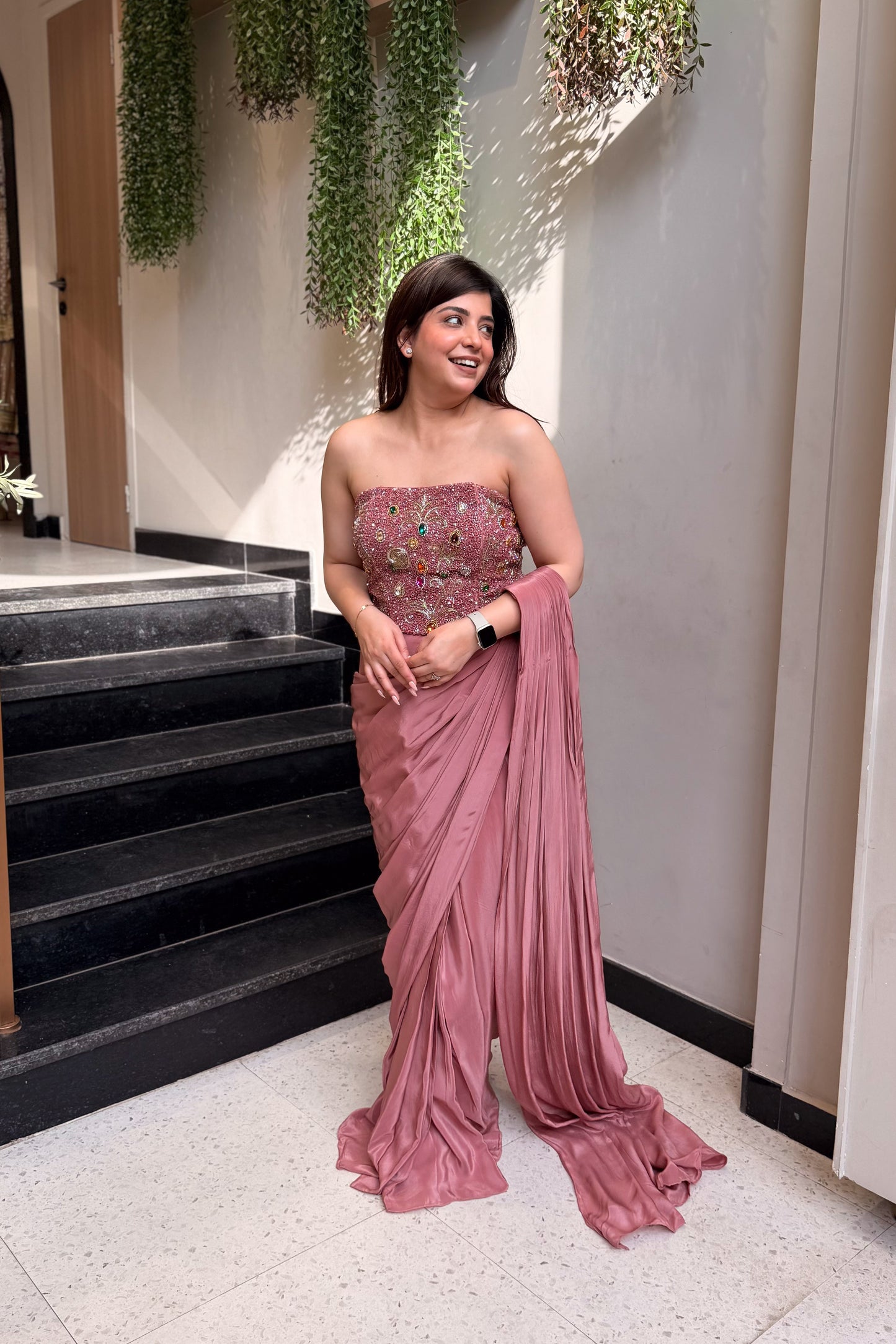 Saba Hand Embroidered Corset Drape Saree