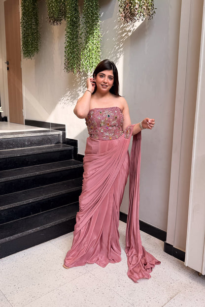 Saba Hand Embroidered Corset Drape Saree