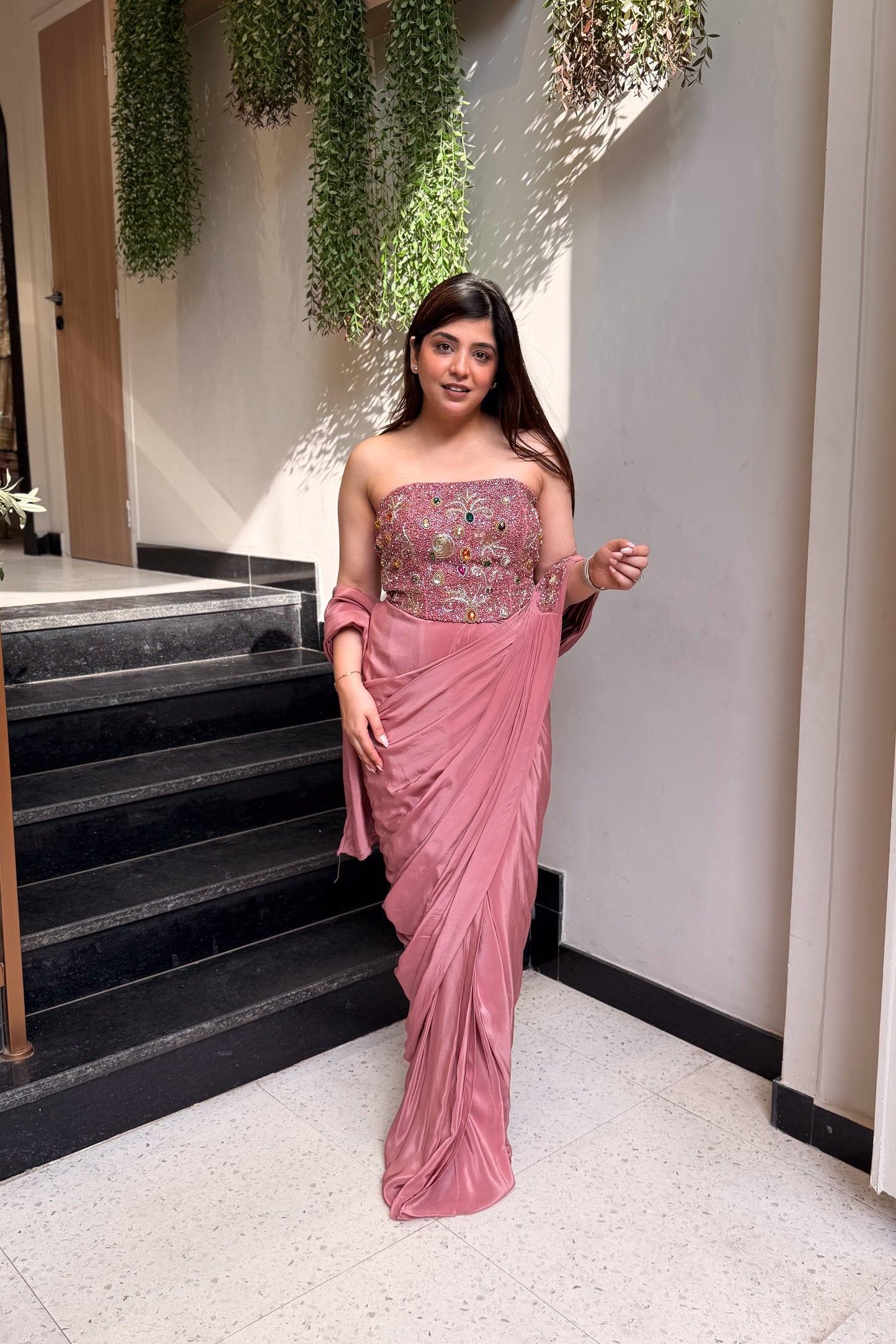 Saba Hand Embroidered Corset Drape Saree