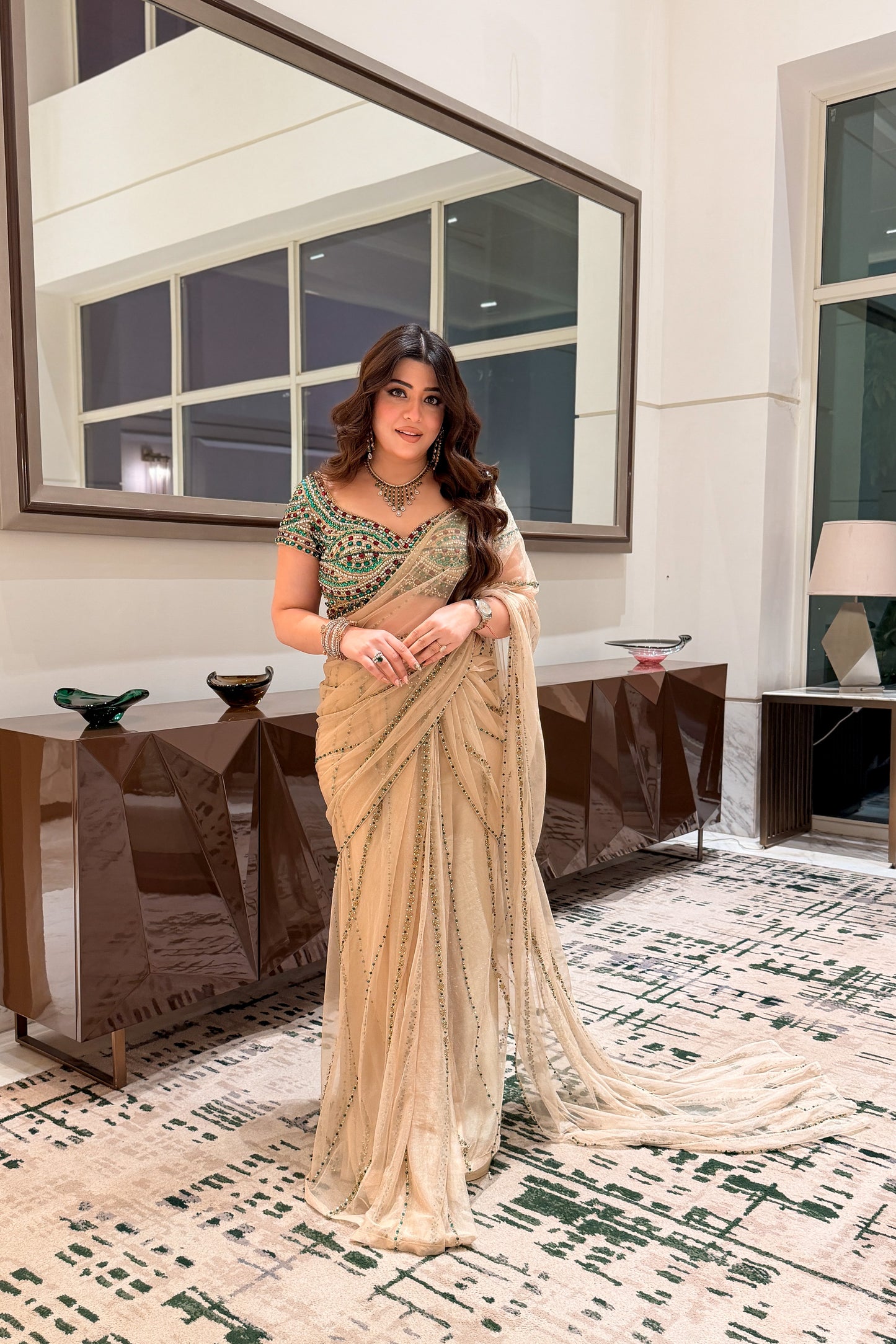 Vasavi Hand Embroidered Drape Saree
