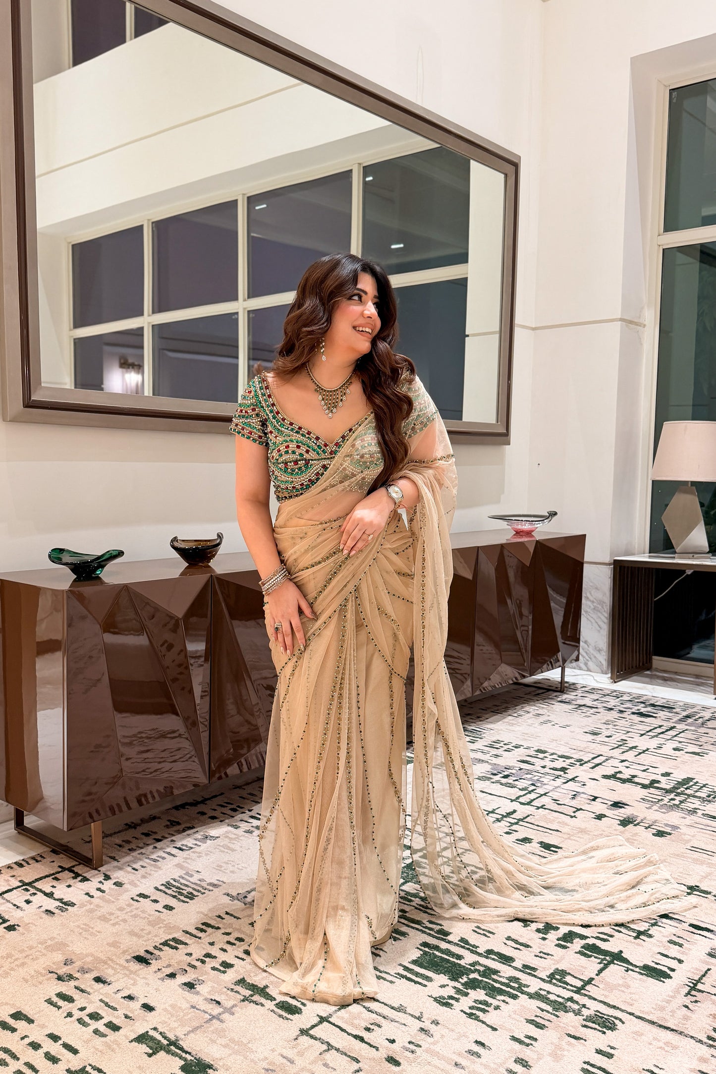 Vasavi Hand Embroidered Drape Saree