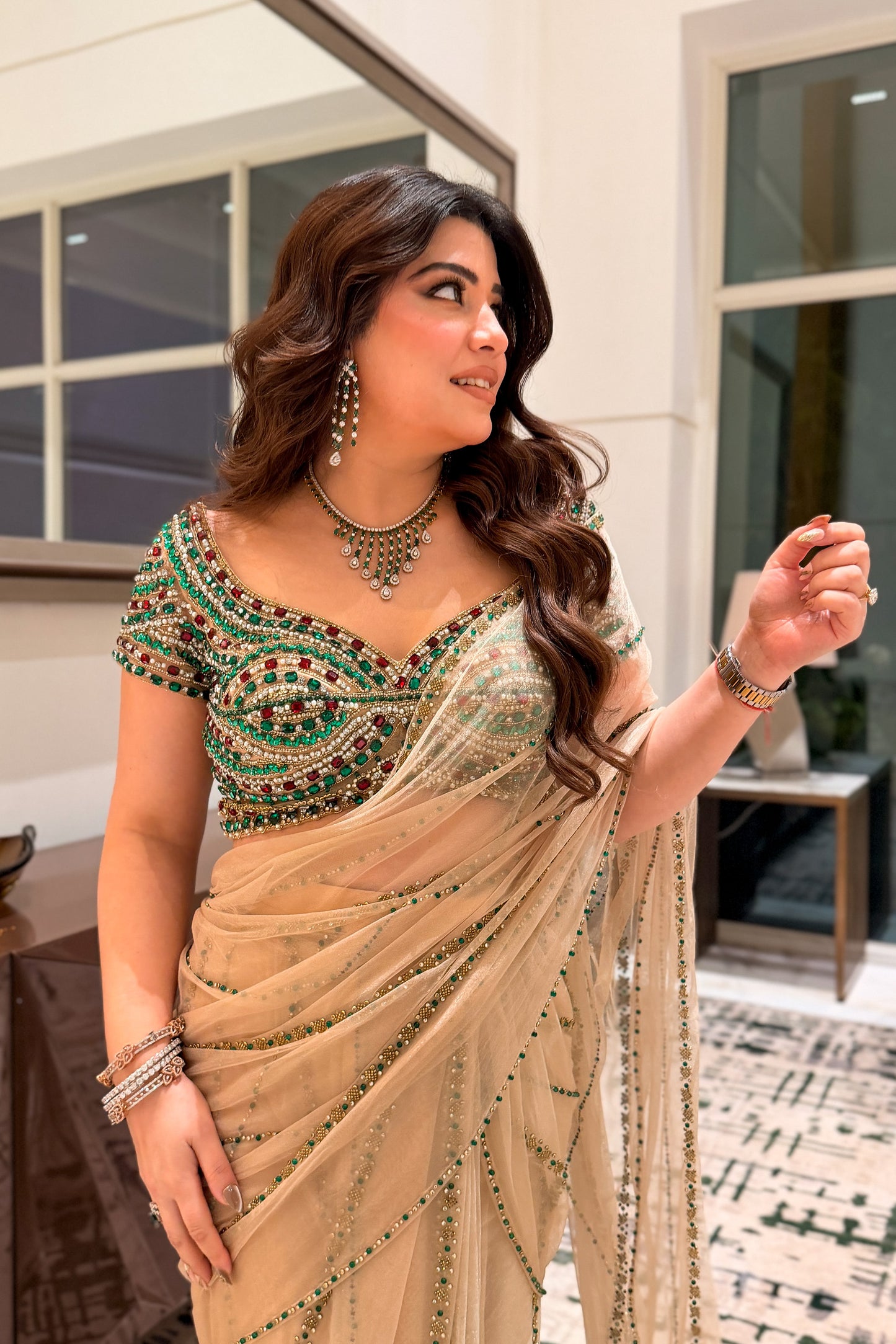 Vasavi Hand Embroidered Drape Saree