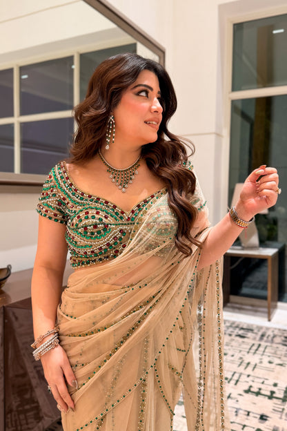 Vasavi Hand Embroidered Drape Saree