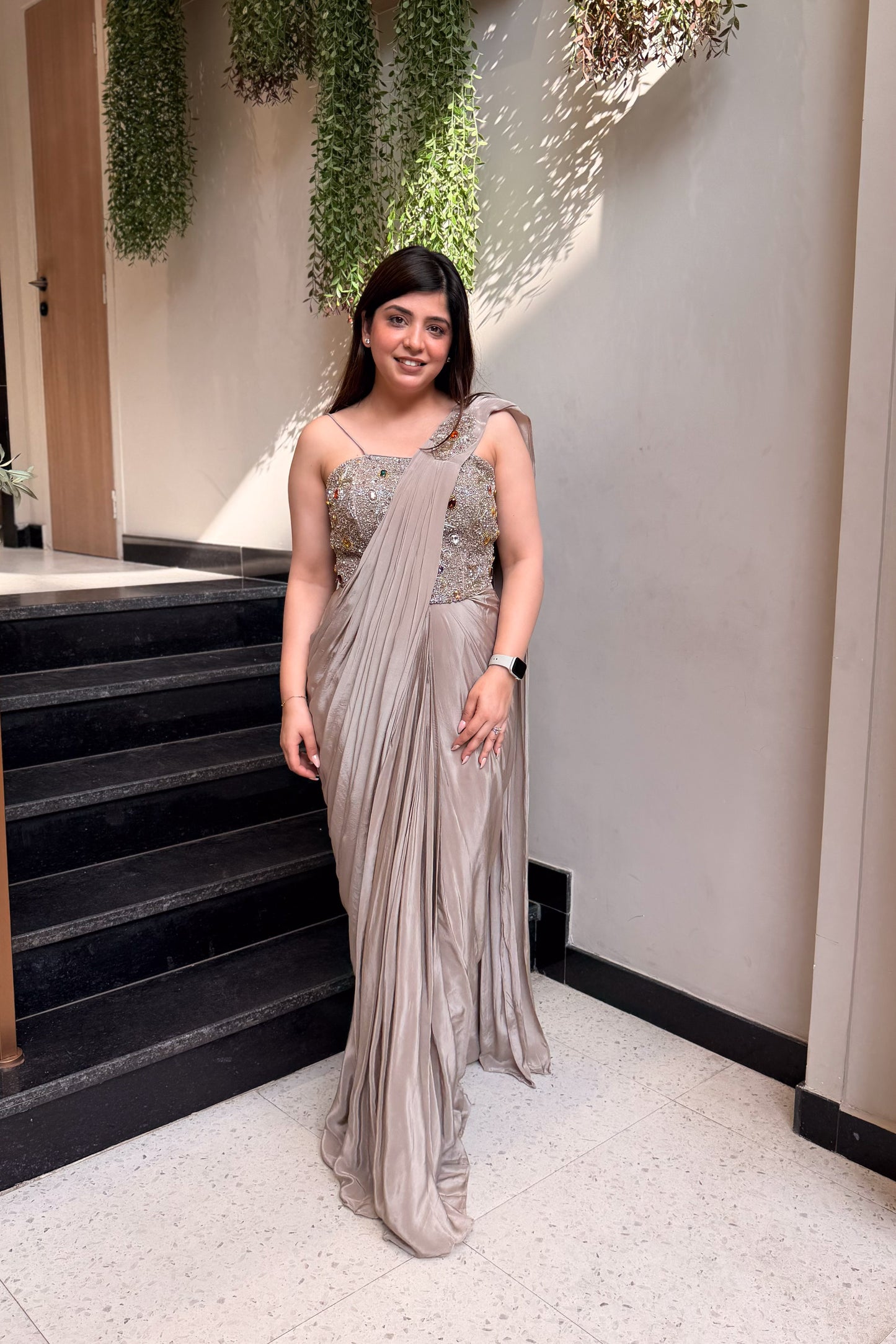 Saba Hand Embroidered Corset Drape Saree