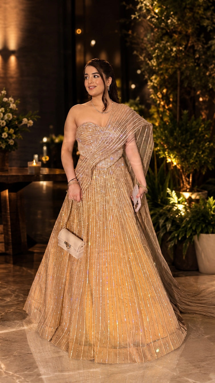 Zivara Crystal Embroidered Lehenga
