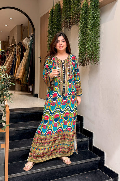 Aizara Printed & Embroidered Co ord Set