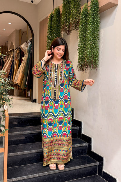 Aizara Printed & Embroidered Co ord Set