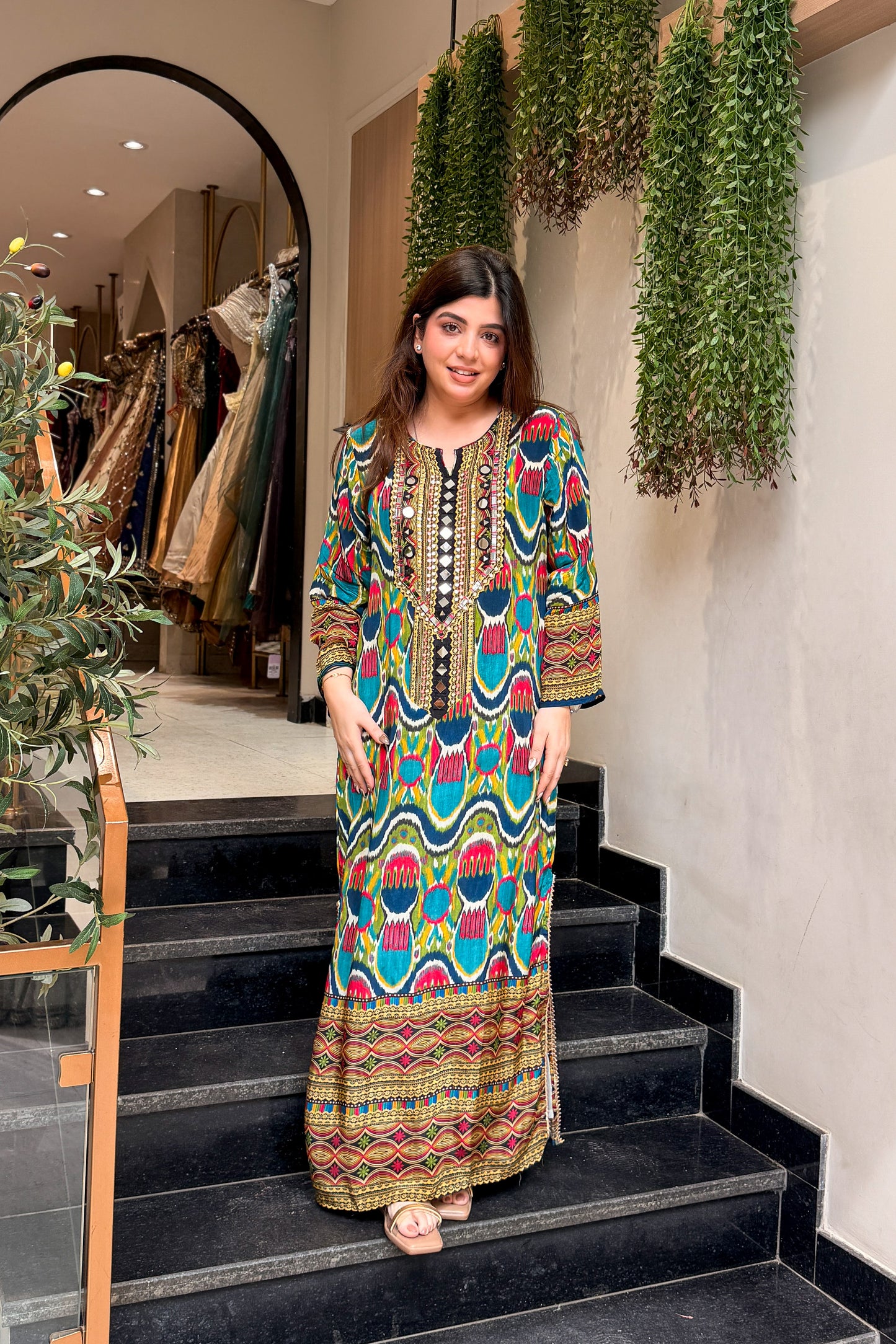 Aizara Printed & Embroidered Co ord Set