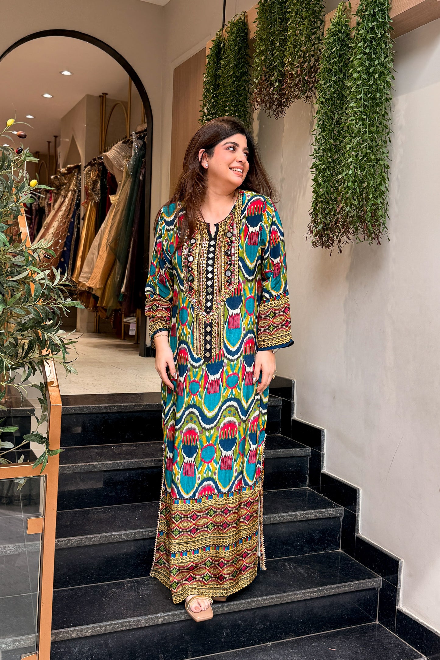 Aizara Printed & Embroidered Co ord Set