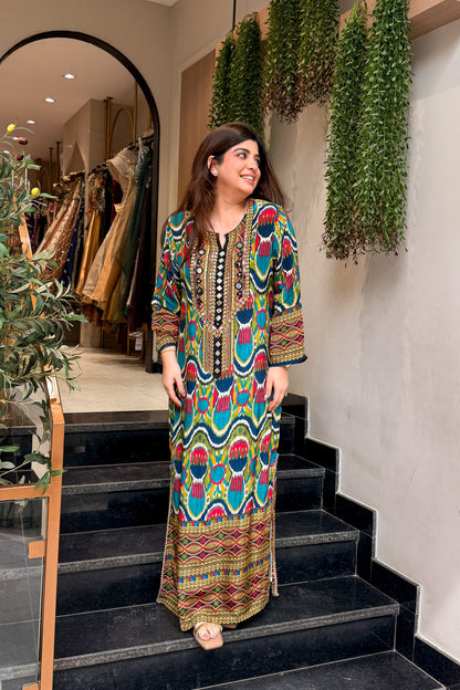 Aizara Printed & Embroidered Co ord Set