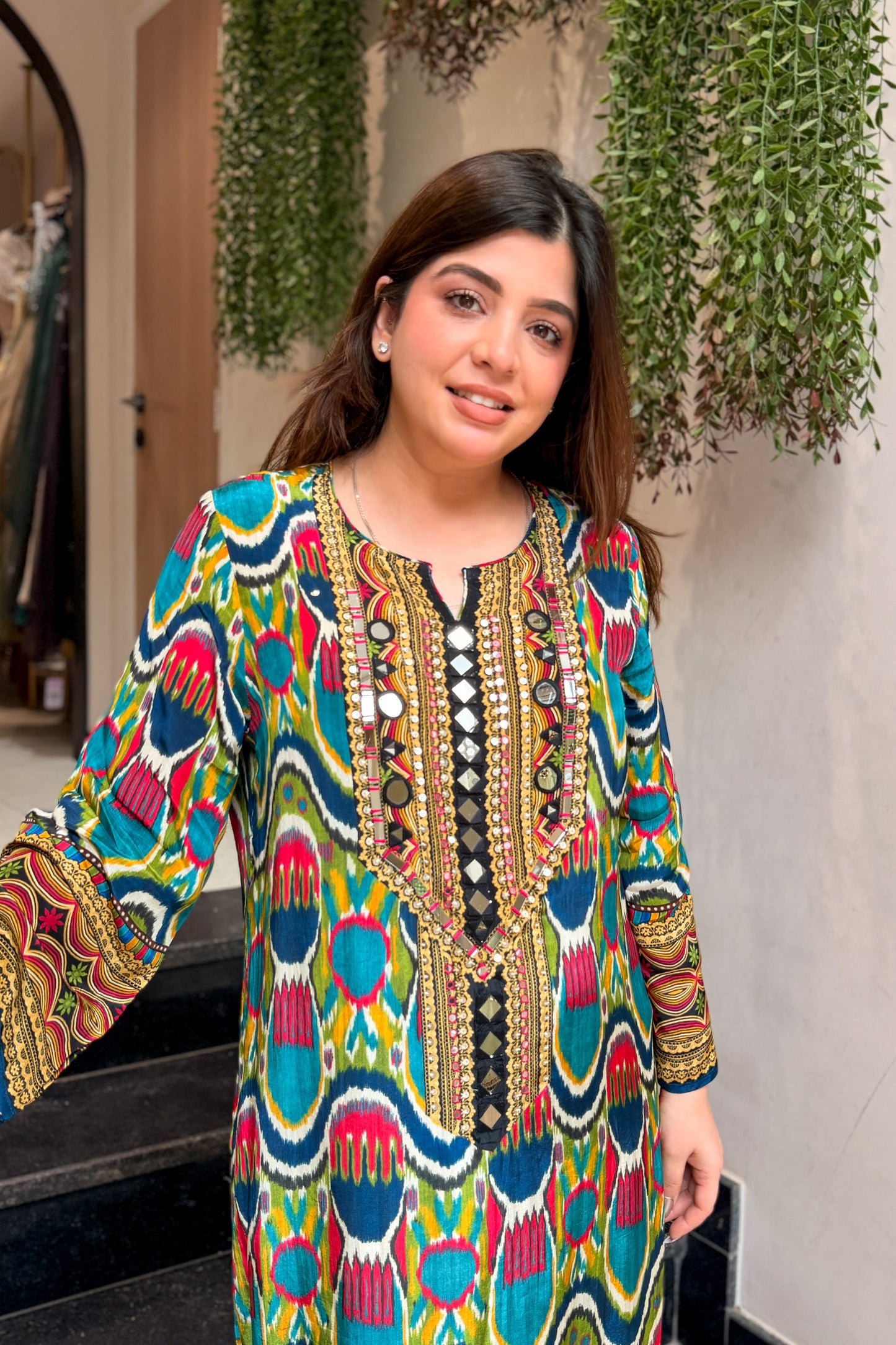 Aizara Printed & Embroidered Co ord Set