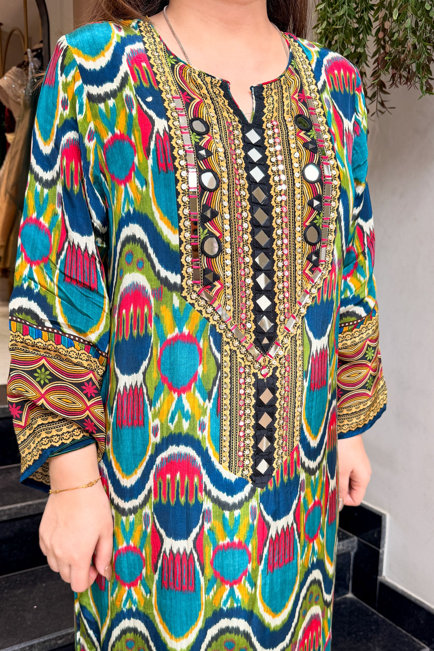 Aizara Printed & Embroidered Co ord Set