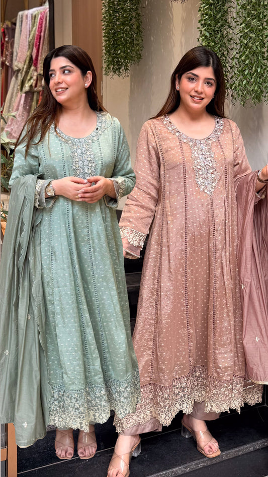 Ishmita Mirror Embroidered Anarkali Suit Set