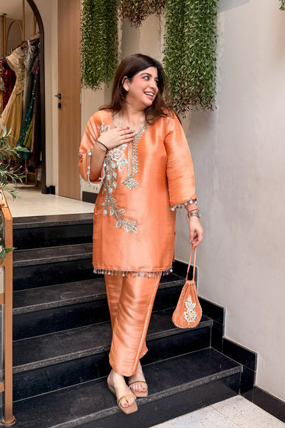 Ravisha Embroidered Co ord Set with Potli