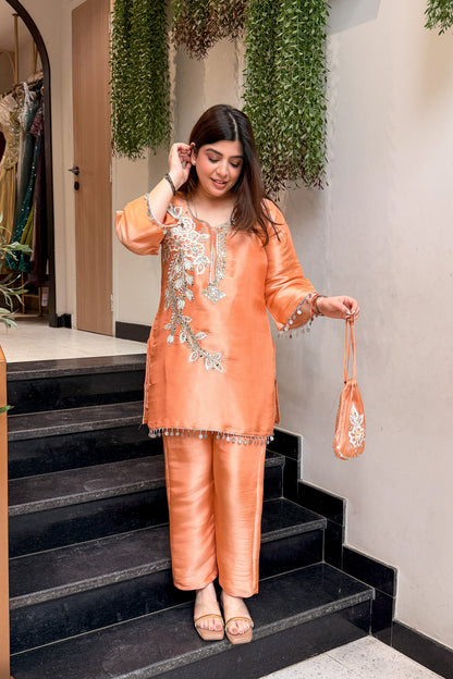 Ravisha Embroidered Co ord Set with Potli