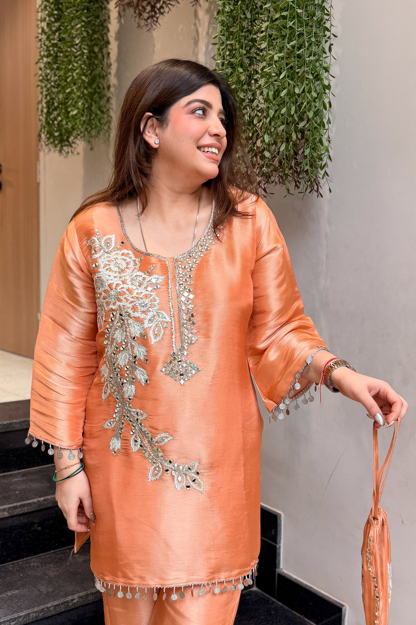 Ravisha Embroidered Co ord Set with Potli