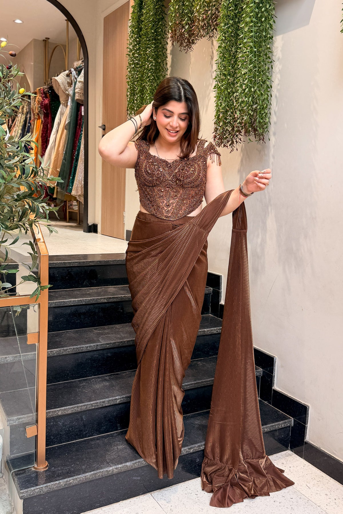 Swarika Hand Embroidered Drape Saree
