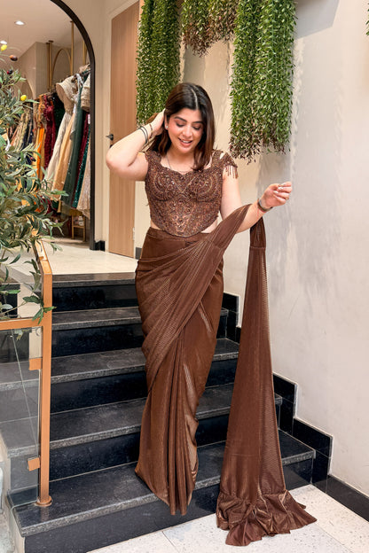 Swarika Hand Embroidered Drape Saree