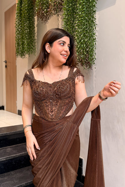 Swarika Hand Embroidered Drape Saree