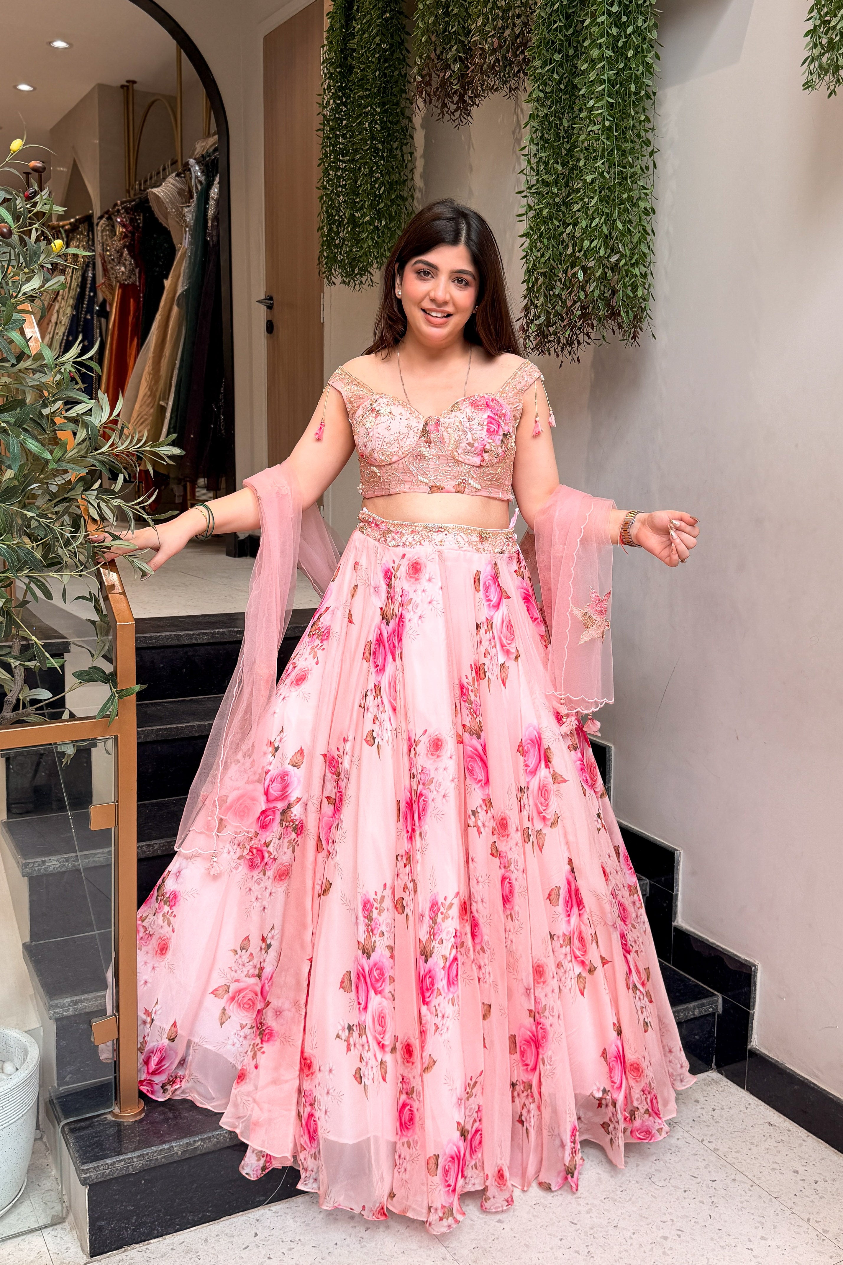 Advisha Floral Hand Embroidered Lehenga