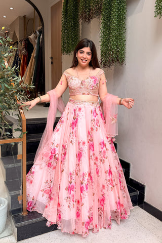 Advisha Floral Hand Embroidered Lehenga