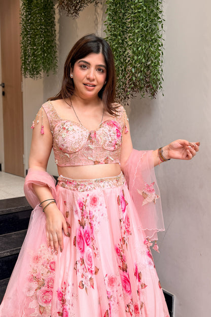 Advisha Floral Hand Embroidered Lehenga