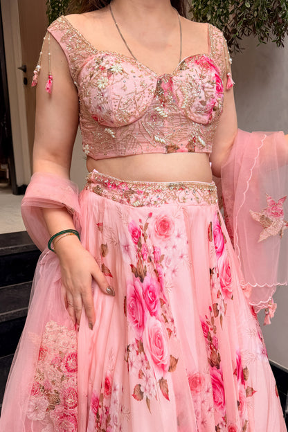 Advisha Floral Hand Embroidered Lehenga