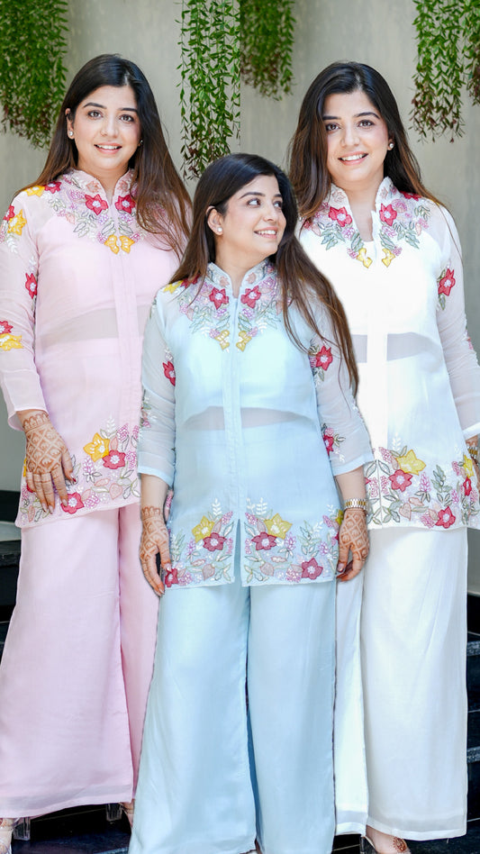Mahika Floral Detailing Three Piece Set