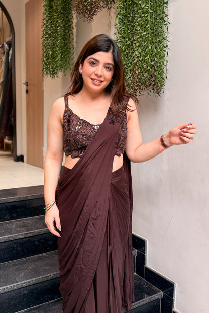 Ruvaya Hand Embroidered Drape Saree